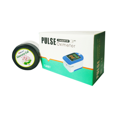 PHS LK 87 Fingertip Pulse Oximeter with Shri Nath Aloevera Gel 10gm Free