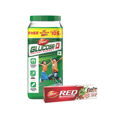 Dabur Glucose-D Jar 1kg + Red Tooth Paste 200gm Free