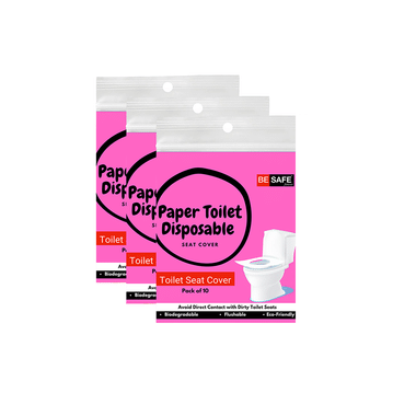 Be Safe Forever Disposable Paper Toilet Seat Cover (10 Each) Pink