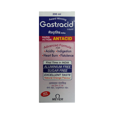 Gastracid Liquid | For Acidity, Indigestion, Heartburn & Flatulence Relief | Sugar & Aluminium-Free | Flavour Natural Orange