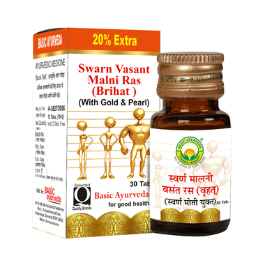 Basic Ayurveda Swarn Malni Vasant Ras With Gold & Pearl Tablet