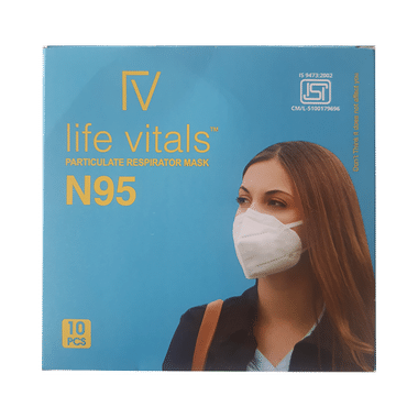 Life Vitals N95 Earloop Particulate Respirator Mask Free Size White