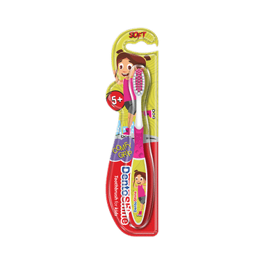 DentoShine Comfy Grip Toothbrush For Kids Pink Age 5+