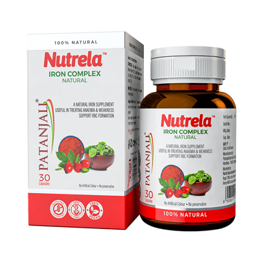 Patanjali Nutrela Natural Iron Complex for Anaemia, Weakness & RBC Formation | Capsule