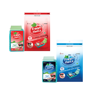 Freshmeltz Oral Hygiene Fresh Breath Strip (25 Each) 12 Paan & 12 Mint Sugar Free