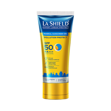 La Shield Expert Urban Protect Mineral Sunscreen Gel | UVA/UVB Protection | Paraben-Free | SPF 50