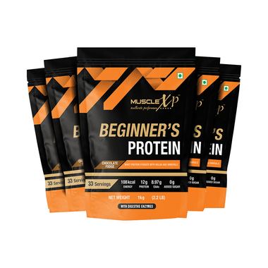 MuscleXP Beginner's Protein (1kg Each) Chocolate Fudge