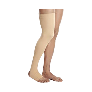 Kudize Varicose Vein Stockings Compression Thigh Length Small Beige