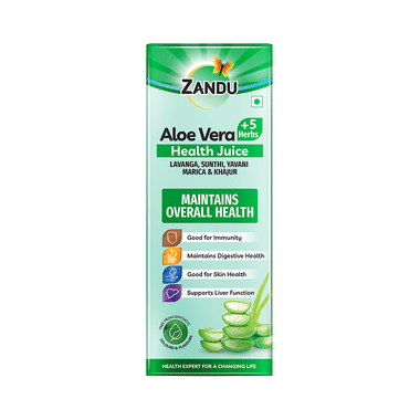 Zandu Aloe Vera +5 Herbs Juice | For Immunity, Digestion, Skin & Liver Health