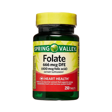 Spring Valley Folate 666mcg DFE (400mcg Folic Acid) Tablet