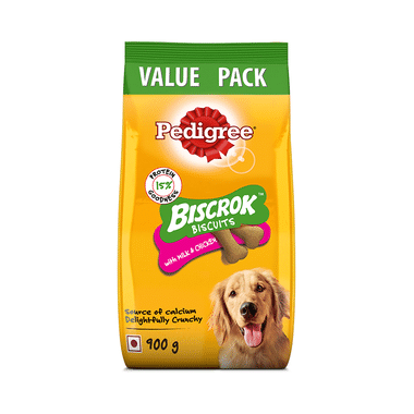 Pedigree Biscrok Protein & Calcium Biscuits For Dogs With Milk & Chicken