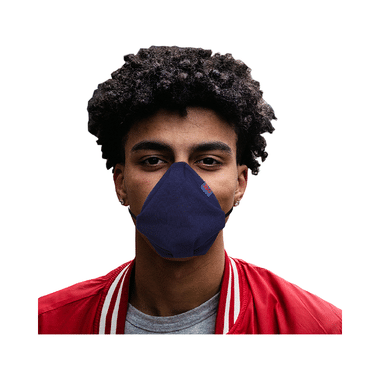 3bo Small Navy Deltoid Lite Face Mask With Knit Fabric