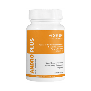 Vogue Wellness VOGUE Wellness Andro Plus Tablet Mucuna Dopamine Help Boost Brain Health Focus And Memory Booster (30 Each)