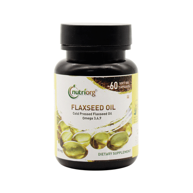 Nutriorg Organic Flaxseed Oil 500mg Vegetable Soft Gel Capsule