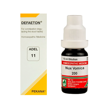 ADEL Chronic Constipation Care Combo Pack Of ADEL 11 Defaeton Drop 20ml & Nux Vomica Dilution 200 CH 10ml