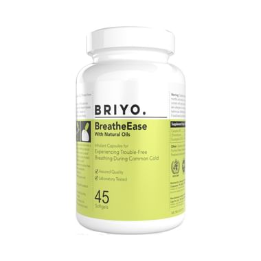 Briyo BreatheEase: 45 Decongestant Capsules For Easy Breathing Relief During Common Colds