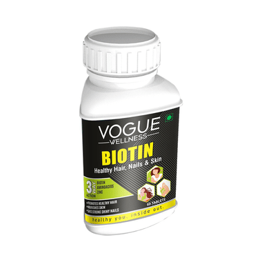 Vogue Wellness Biotin Tablets For Hair Growth Hair Fall & Glowing Skin (60 Each)