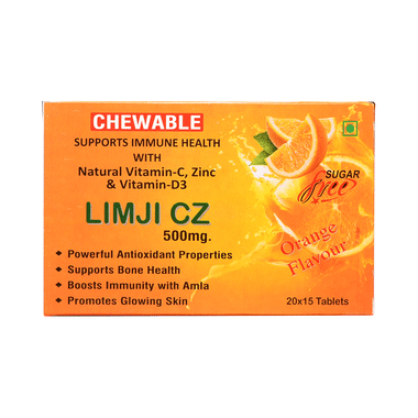 Limji CZ 500mg Chewable Tablet Orange Sugar Free Buy 1 Get 1 Free