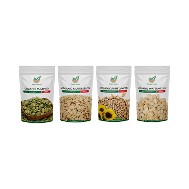 Mewar Impex Combo Pack Of Organic Sunflower Seed, Organic Watermelon Seed, Organic Muskmelon Seed & Organic Pumpkin Seed (100gm Each)