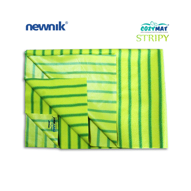 Newnik Cozymat Stripy Soft (Broad Stripes) (Size: 100cm X 140cm) Large Green Apple
