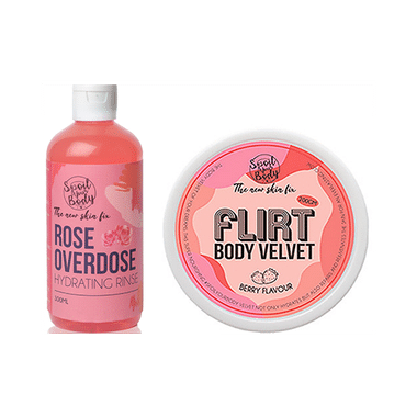 Spoil Your Body Combo Pack Of Hydrating Rinse 300ml & Body Velvet 200gm Rose Overdose & Flirt