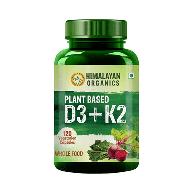 Himalayan Organics Plant Based D3 + K2 | Vegetarian Capsule For Healthy Bones