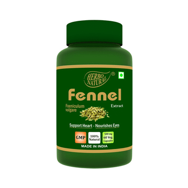 Herbo Natural Fennel (Foeniculum Vulgare) Extract 500mg Veg Capsule