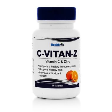 HealthVit C-Vitan-Z | With Vitamin C & Zinc | For Immunity, Antioxidant Support & Healthy Skin | Chewable Tablet Pack Of 2