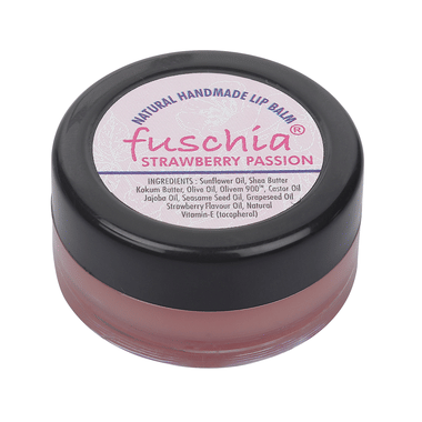 Fuschia Natural Handmade Lip Balm Strawberry Passion