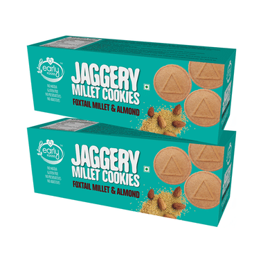 Early Foods Jaggery Millet Cookies (150gm Each) Foxtail Millet & Almond