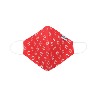 Hyzinik Anti-Viral Reusable Comfortable Face Mask Red Triangle Shape Print With Pouch