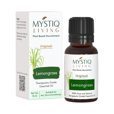 Mystiq Living Lemongrass Essential Oil 100% Pure Therapeutic Grade