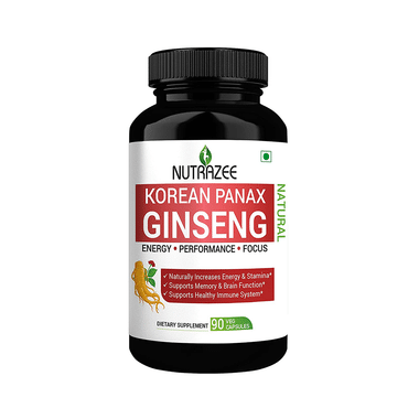 Nutrazee Natural Korean Panax Ginseng Supplement Veg Capsule