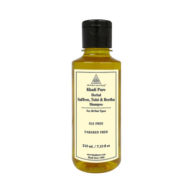 Khadi Pure Herbal Saffron, Tulsi & Reetha Shampoo SLS-Paraben Free