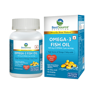 BestSource Nutrition Omega-3 720 Mg Fish Oil | Softgels With EPA & DHA | For Heart Health