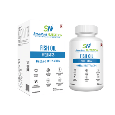 Steadfast Nutrition Fish Oil Wellness Omega 3 Fatty Acids Soft Gelatin Capsule