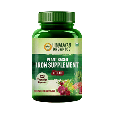 Himalayan Organics Plant Based Iron Supplement Vegetarian Capsule | Helps Boost Haemoglobin Levels