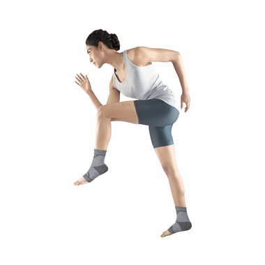 Vissco 2D Ankle Support, Stretchable Ankle Support For Injured Ankles, Arthritic Pain Grey XL