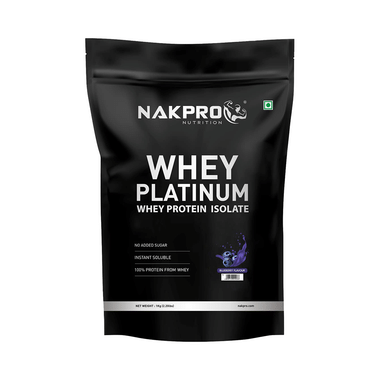 Nakpro Nutrition Whey Platinum Protein Isolate For Muscle Recovery | Flavour Powder Blueberry