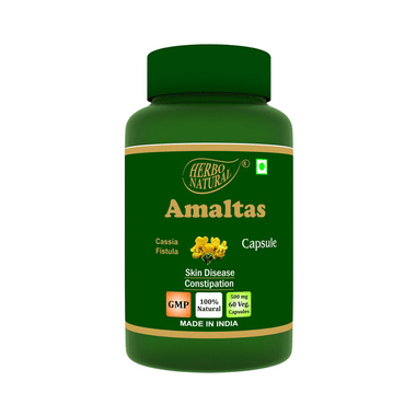 Herbo Natural Amaltas (Cassia Fistula) Extract 500mg Veg Capsule