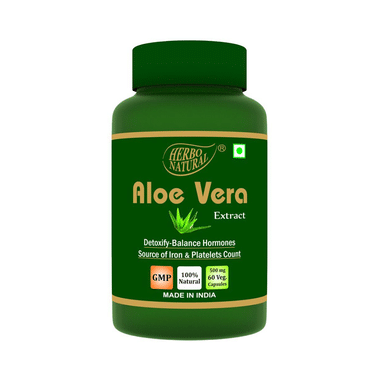 Herbo Natural Aloe Vera  Extract 500mg Veg Capsule