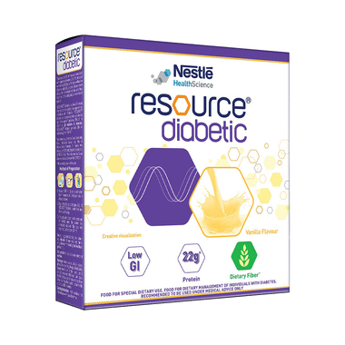 Nestle Resource Diabetic Supplement With Protein, Fibre & Low GI | Flavour Vanilla Powder