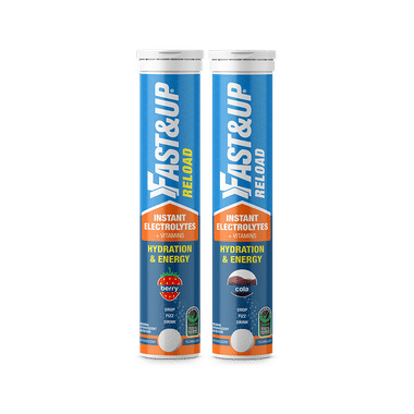 Fast&Up Combo Pack of Reload Effervescent Tablets (20 Tablets Each) Berry & Cola