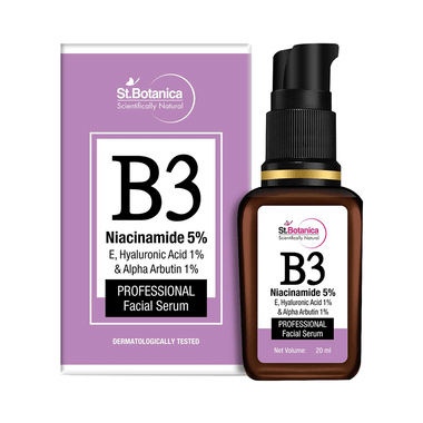 St.Botanica B3 Niacinamide 5%, E, Hyaluronic Acid 1% & Alpha Arbutin 1% Professional Facial Serum