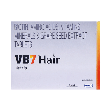 VB7 Hair Tablet With Biotin, Amino Acids, Vitamins, Minerals & Grape Seed Extract