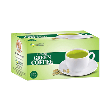 Pranacharya Green Shield Instant Green Coffee Extract Sachets (20 Each) Sugar Free