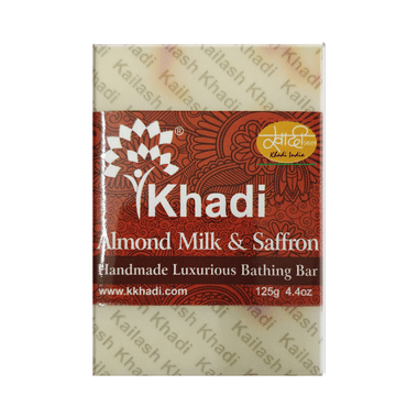 Khadi India Almond Milk & Saffron Handmade Luxurious Bathing Bar