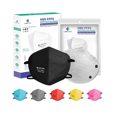 Care View CV1221H N95 FFP2 Certified Headloop With 6 Layers Filtration Protective Mask Universal Multicolor