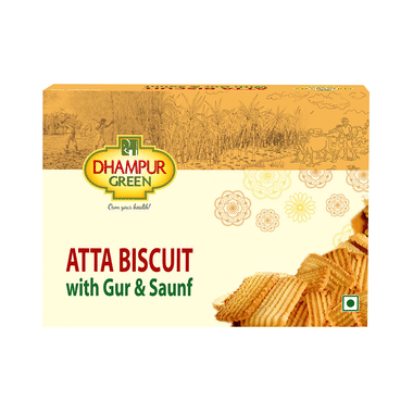 Dhampur Green Atta Biscuit With Gur & Saunf
