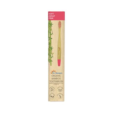 Dr. Morepen Organic Bamboo Toothbrush Adult Soft Pink